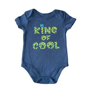3 FOR $10 MONKEY BARS 3-6 Navy Blue Cotton “ King Of Cool” Onesie